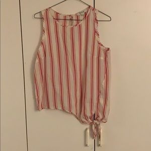 Size XS Madewell red and white tie blouse